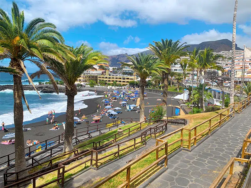 florida ocean view with black sand beaches in Tenerife