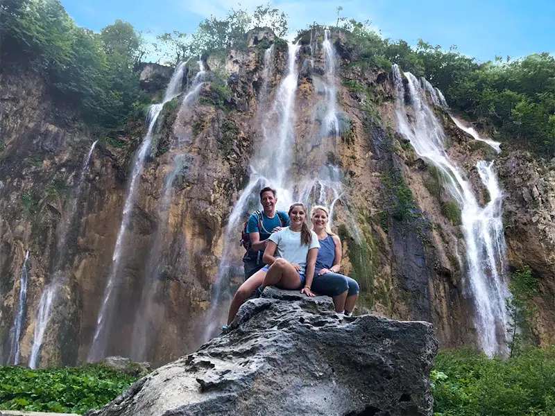 Beautiful waterfall in Plitvice Lakes National Park Croatia