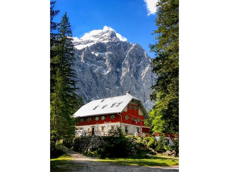 Jakob Aljaž_s hut in Vrata Valley, Mojstrana, municipality Kranjska Gora, Gorenjska, Slovenia