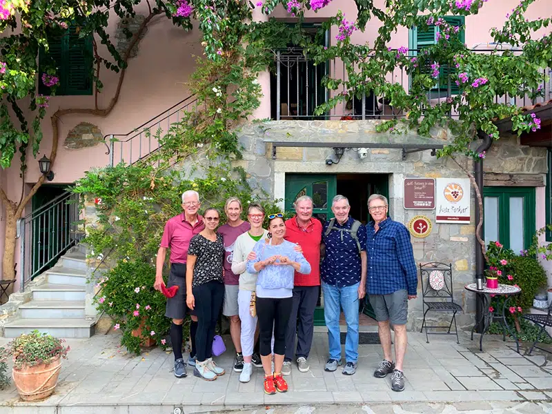 group photo in slovenia europe walking tour