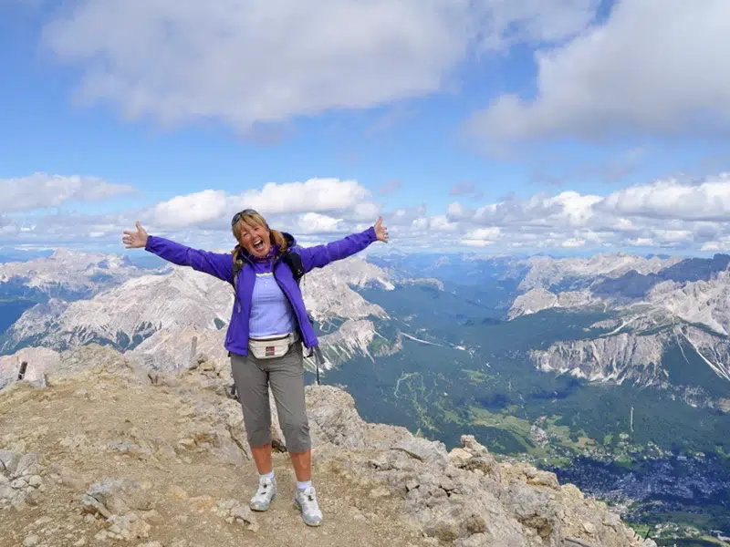 peak of Tofana Dolomites Italian Alps walking tour