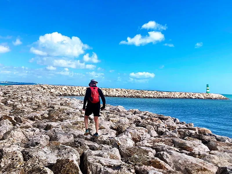 Vilamoura beach rock Lighthouse Walk Tour Algarve Portugal